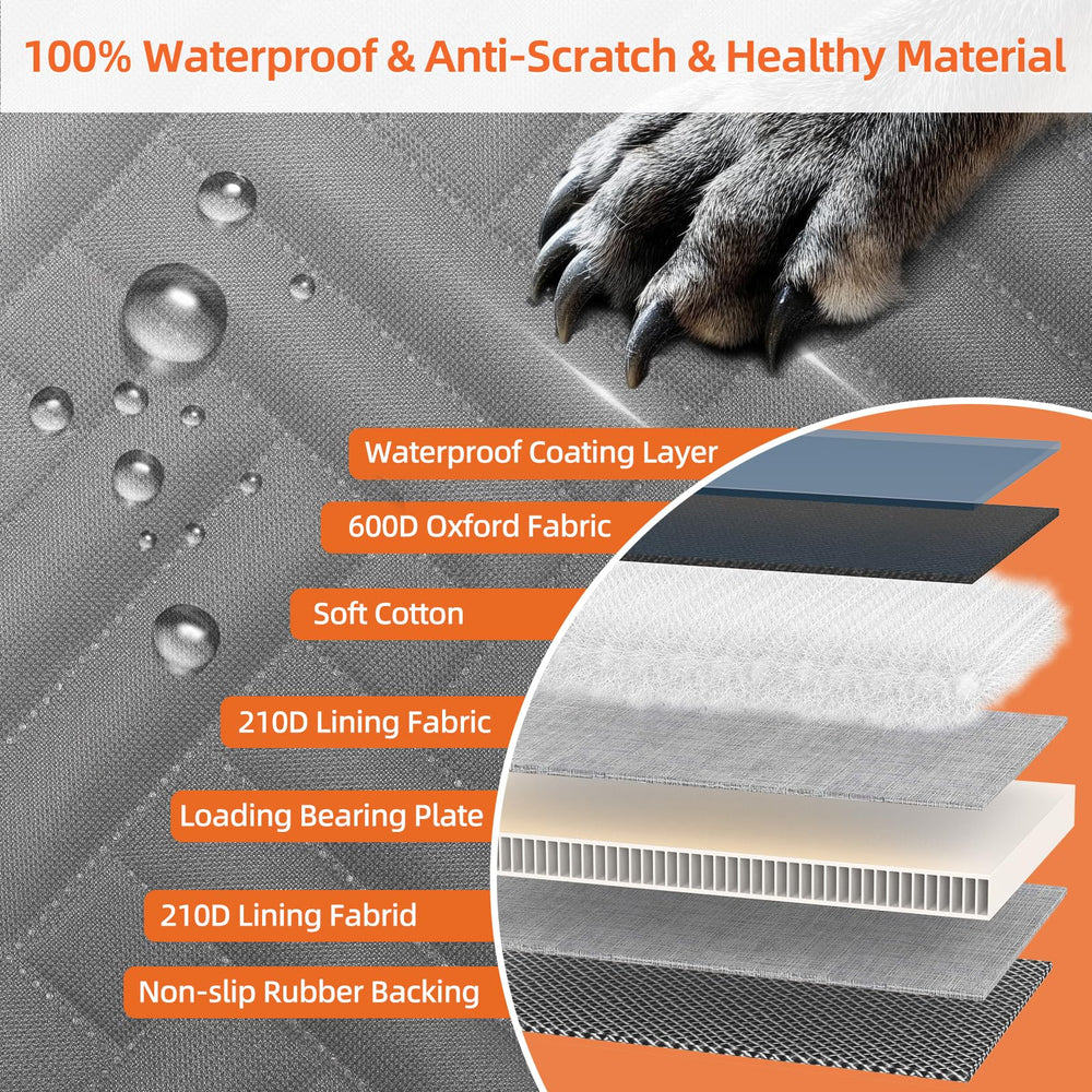 Tissu imperméable LEHNI protège l’habitacle et se nettoie facilement.