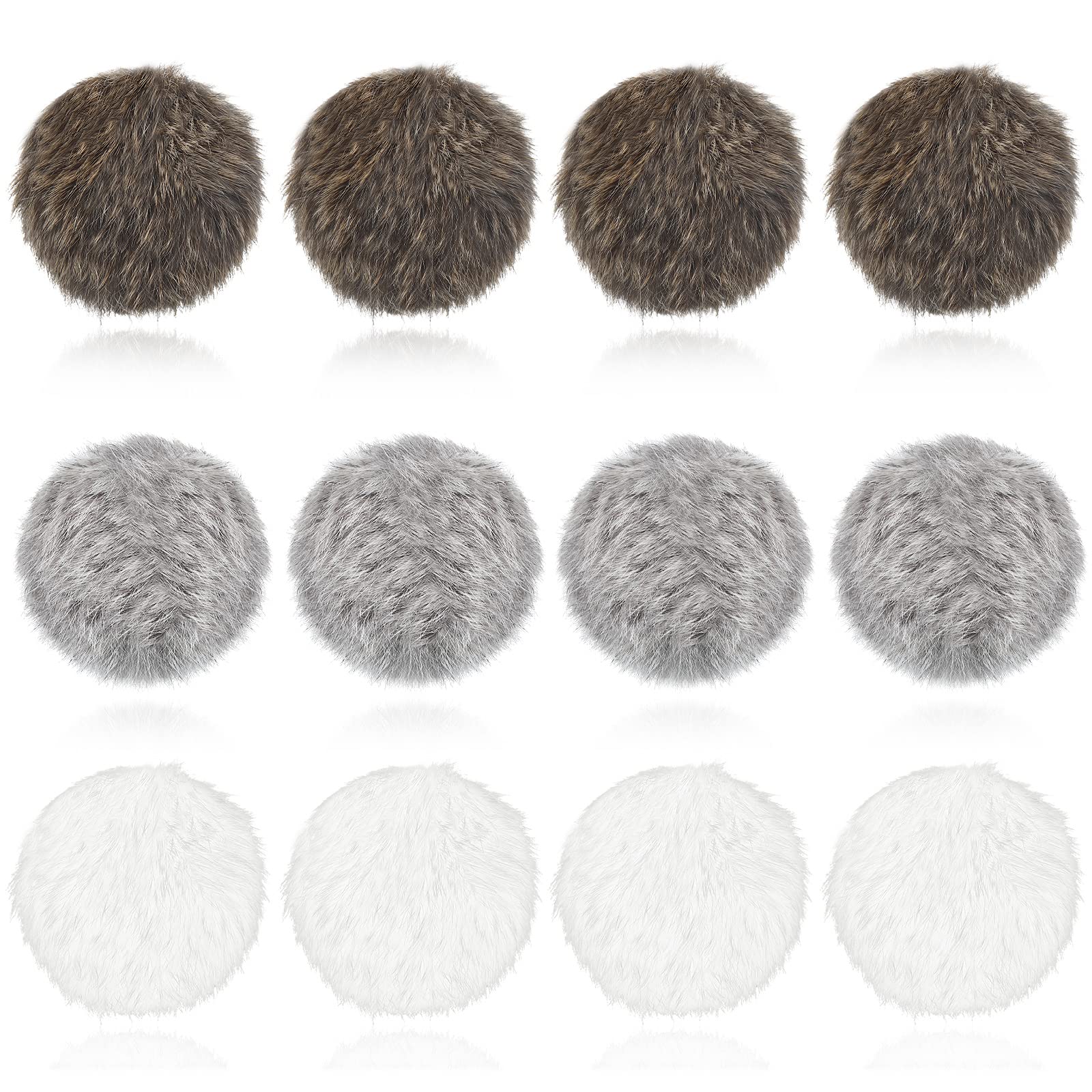 Leifide balle pom-pom fourrure lapin gris, stimulation instinct de chasse et jeu silencieux.