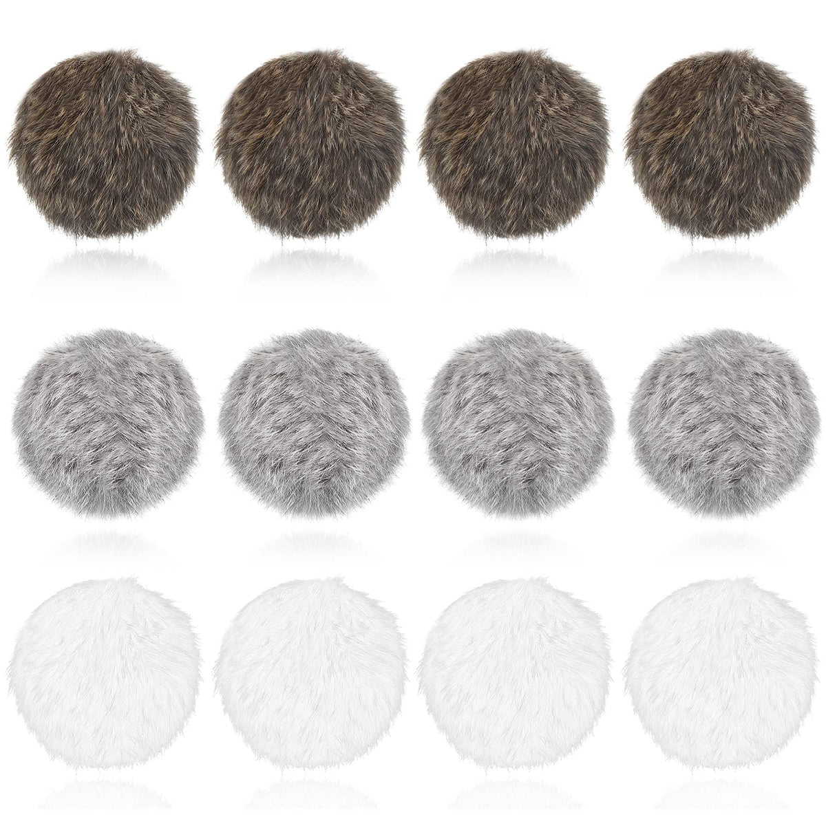 Leifide balle pom-pom fourrure lapin gris, stimulation instinct de chasse et jeu silencieux.