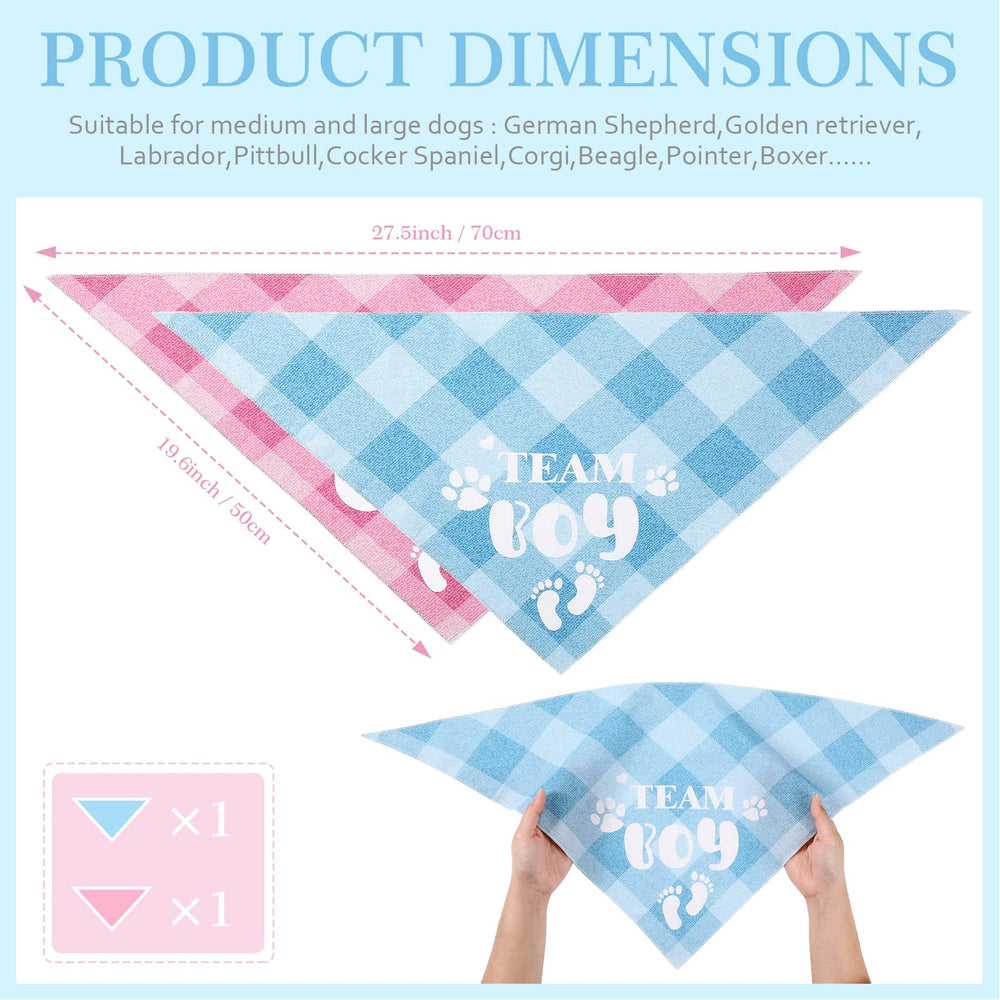 Bandana LEIFIDE chien taille ajustable rose bleu — s'adapte facilement au cou des chiens moyens et grands