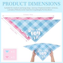 Bandana LEIFIDE chien taille ajustable rose bleu — s'adapte facilement au cou des chiens moyens et grands