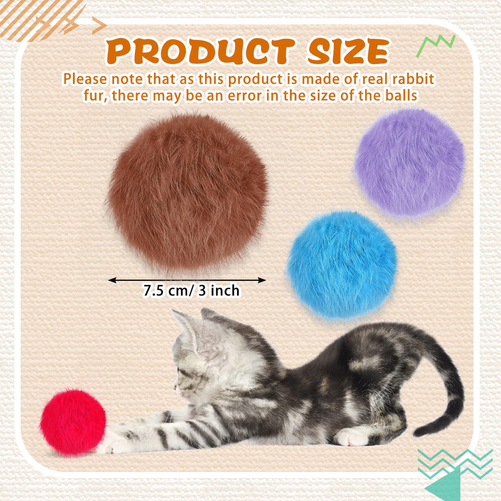 LEIFIDE boules fourrure lapin dimensions compactes et faciles à saisir pour chats actifs.