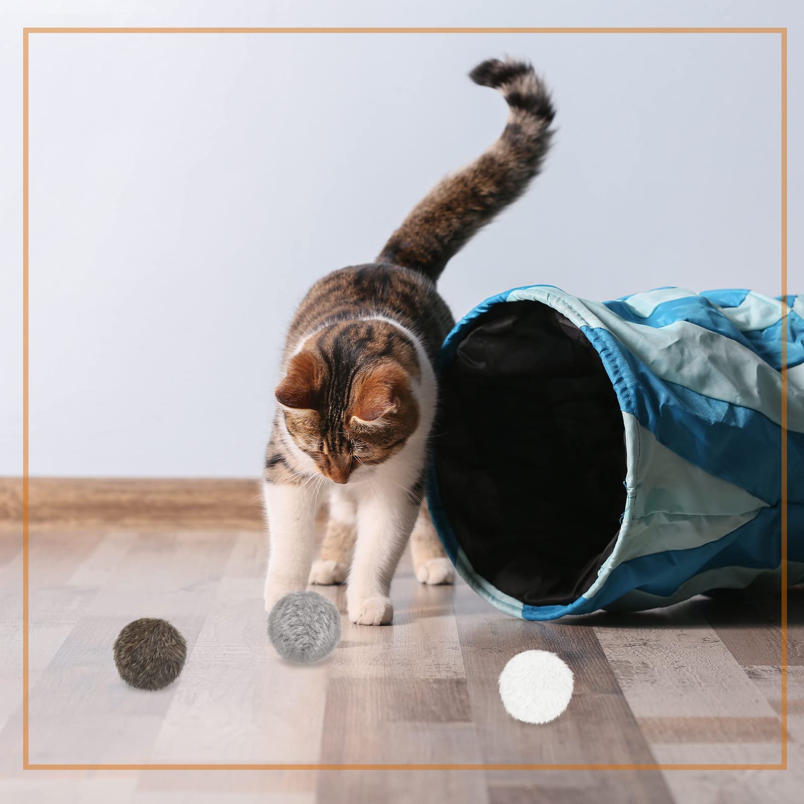 Leifide jouet chat pom-pom doux, compatible avec baguette chatouille pour varier les jeux.