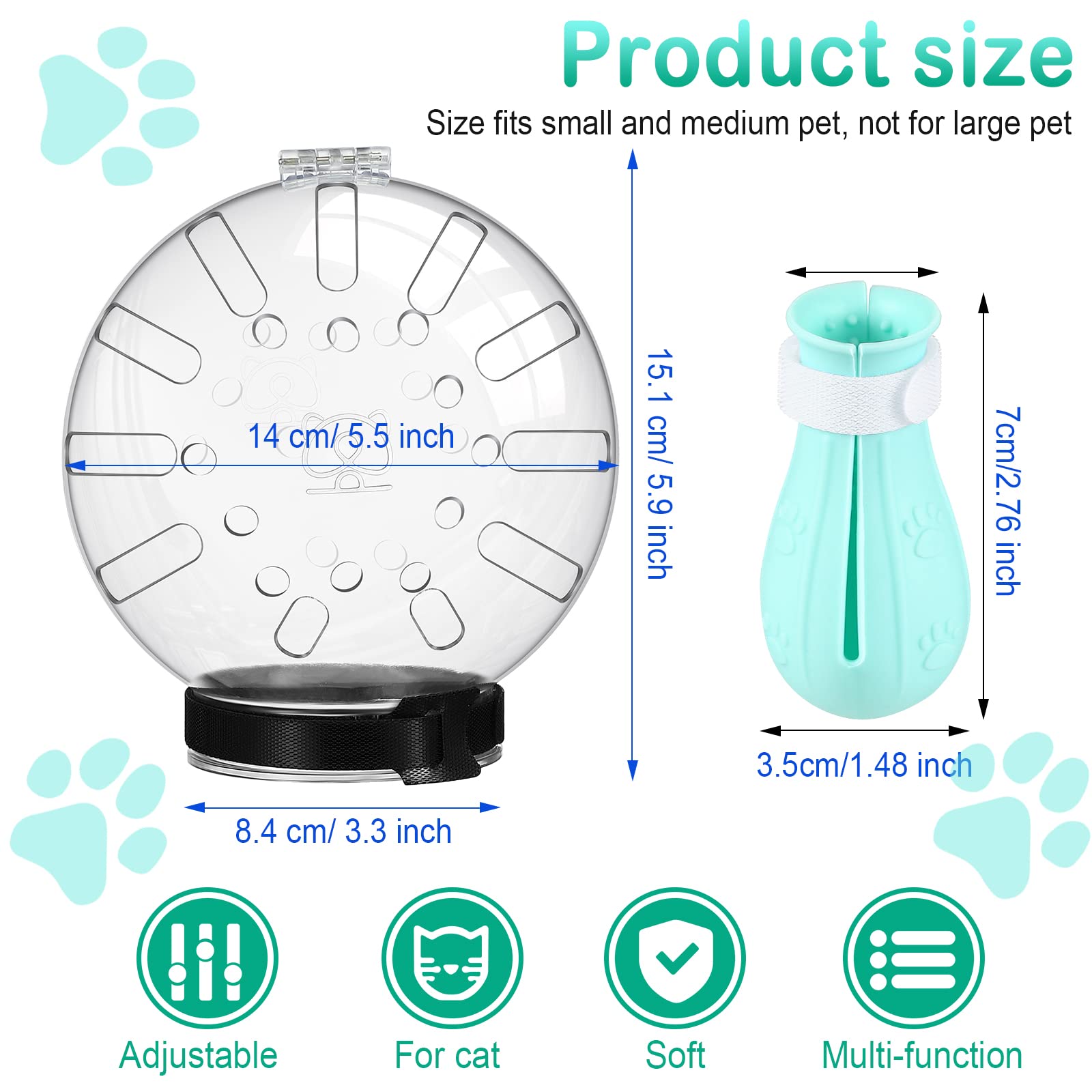 Protections de pattes chat en silicone, anti-dérapantes pour le nettoyage.