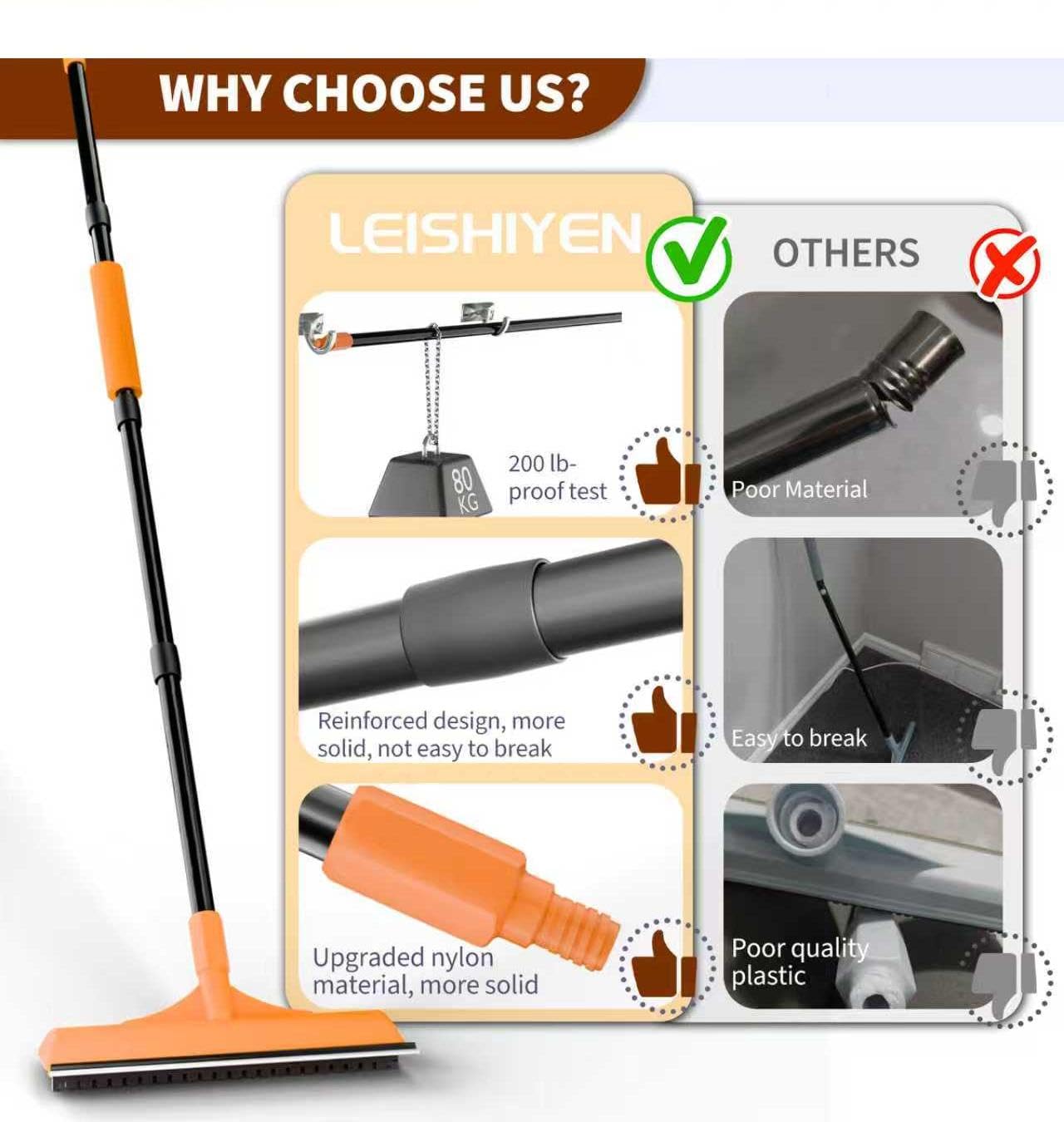 Leishiyen brosse main double-face nettoyage efficace des surfaces