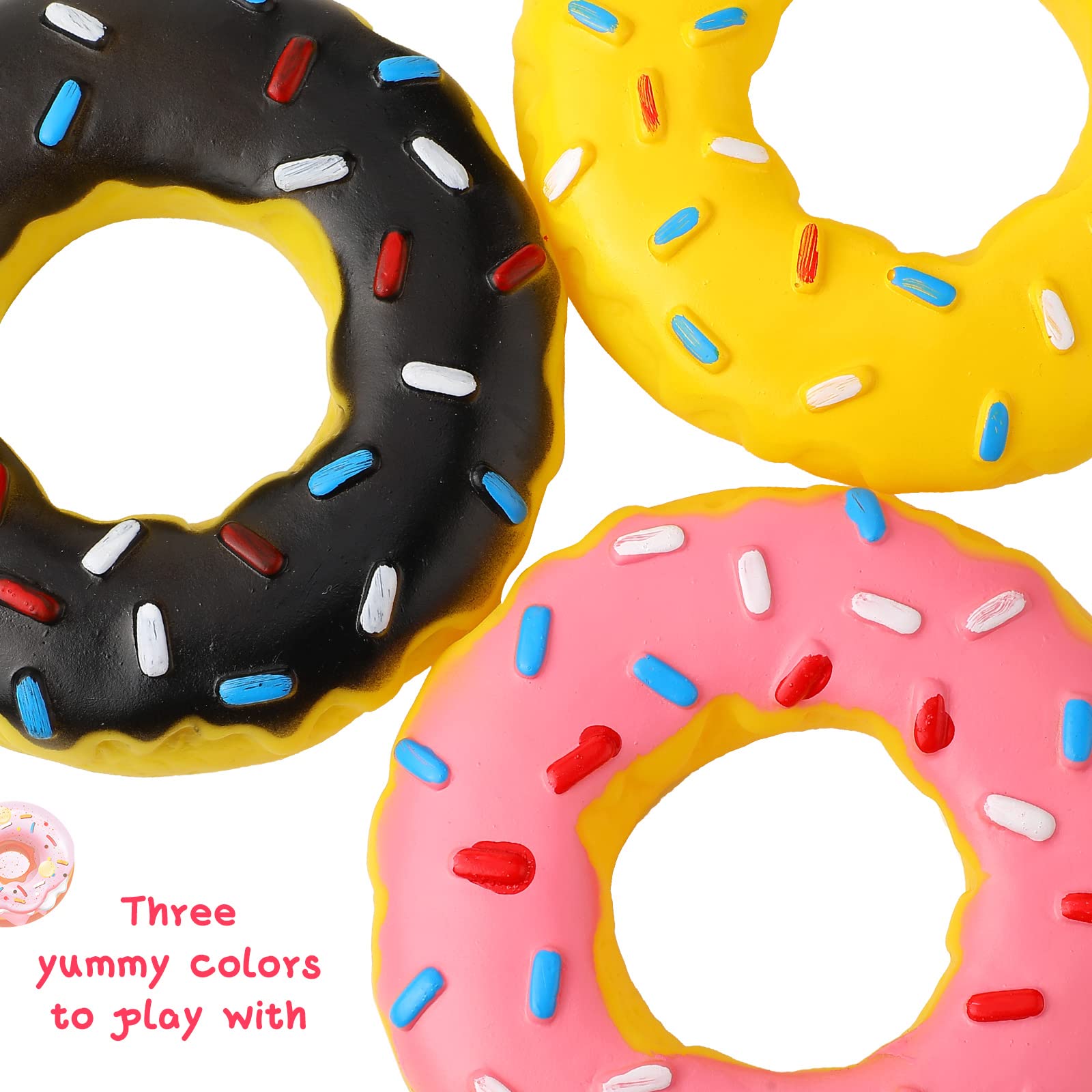 Leitee donut noir — jouet robuste pour chiens de petite à moyenne taille