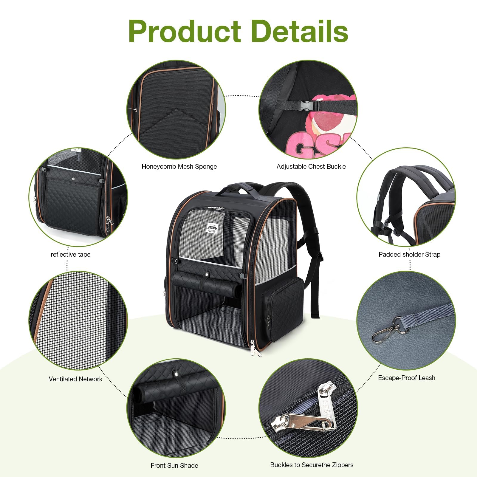Lekebobor sac chat tissu repellant eau 300D: durabilite et impermeabilite.