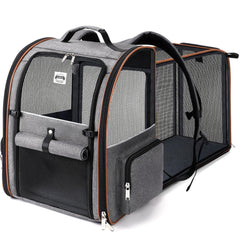Lekebobor sac porte-chat: mesh avant pour ventilation optimale.