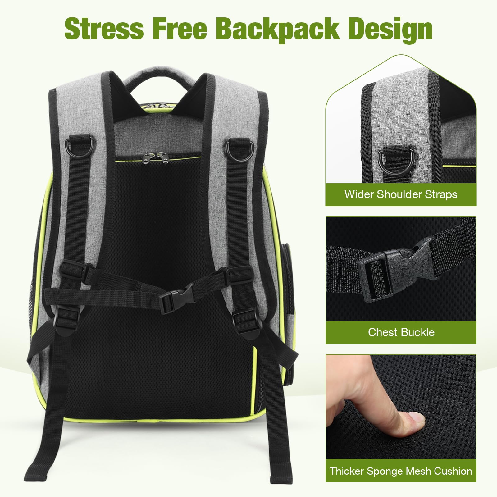 Lekereise sac à dos bulle chat matériaux et sécurité - résistance et fermeture anti-évasion