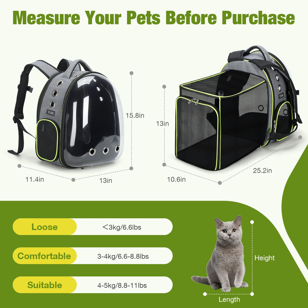 Lekereise sac à dos bulle chat - porte latérale facilitant l'entrée et la sortie