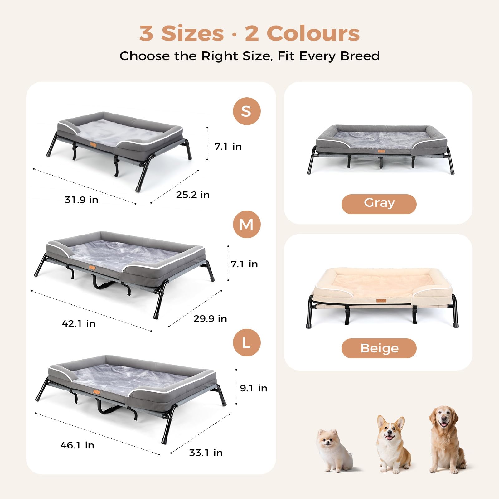 Convient aux chiens jusqu'à 110 lb, format spacieux.