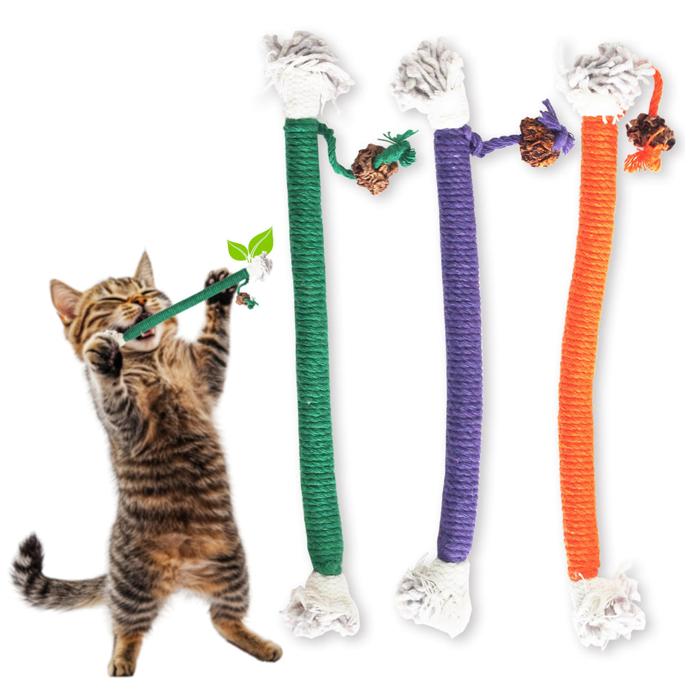 Jouet LEKEWPET mordeur en sisal pour chats actifs et mâchouilleurs