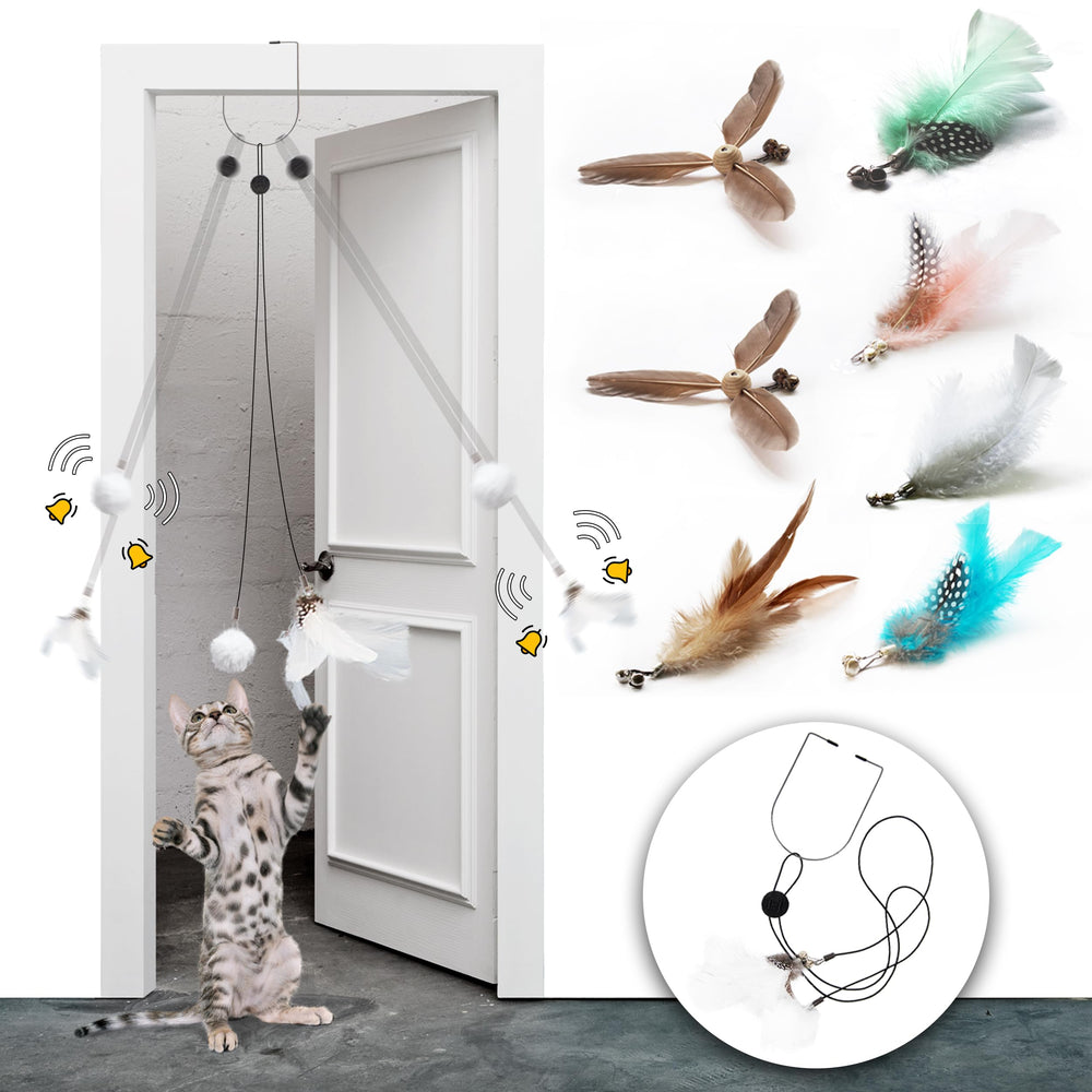 LEKEWPET Teaser porte – stimule l'activité du chat en intérieur