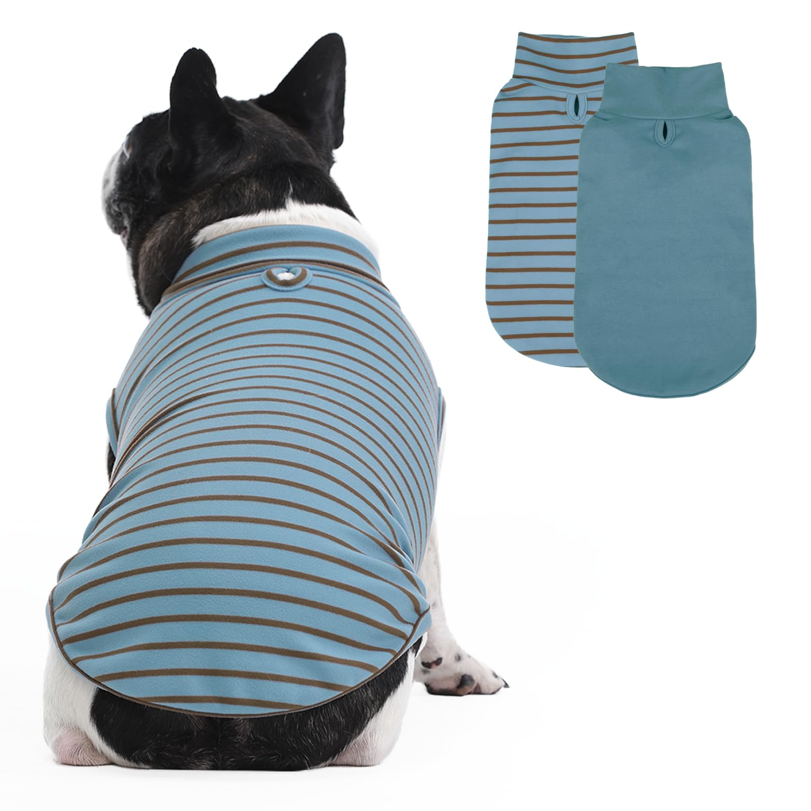 LeleTail gilet bleu pour chien grand, col roulé et confort.