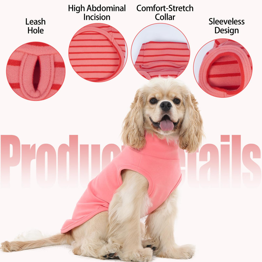 LeleTail gilet sans manches rose dos, accès laisse pratique pour les sorties.