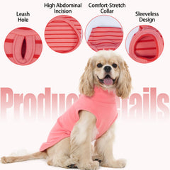 LeleTail gilet sans manches rose dos, accès laisse pratique pour les sorties.