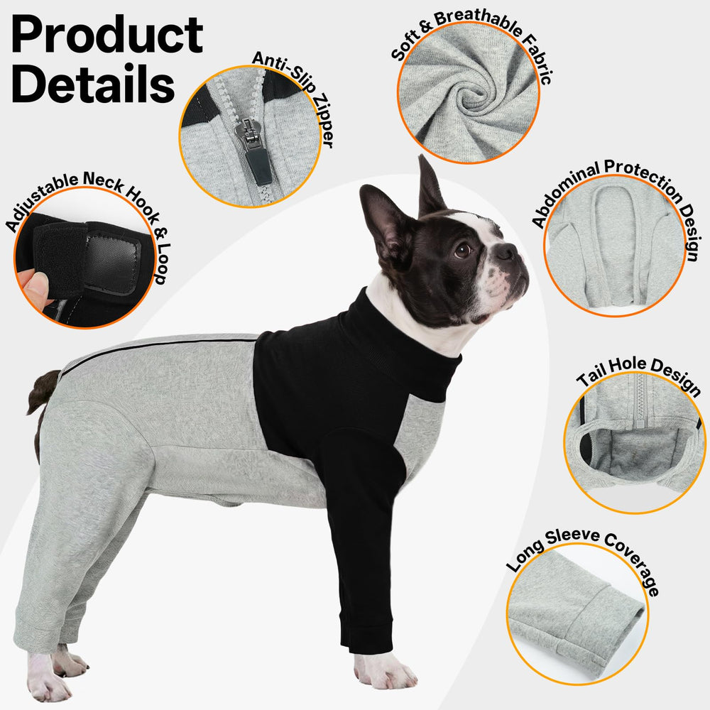 LeLePet combinaison récupération chien: vue dos, protection intégrale.