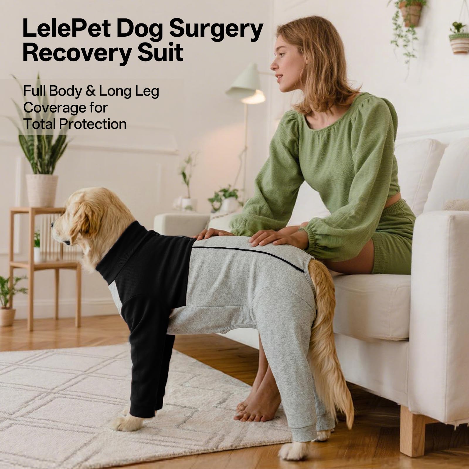 LeLePet combinaison recuperation chien tailles disponibles: XS a 3XL pour diverses morphologies.