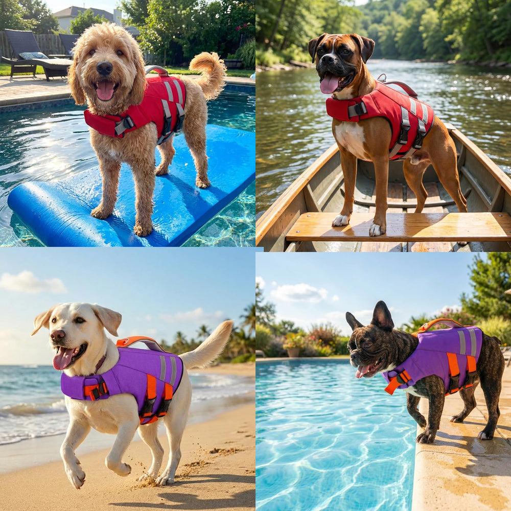 LeLePet gilet couleur brillant – meilleure visibilité lors des sorties plage.