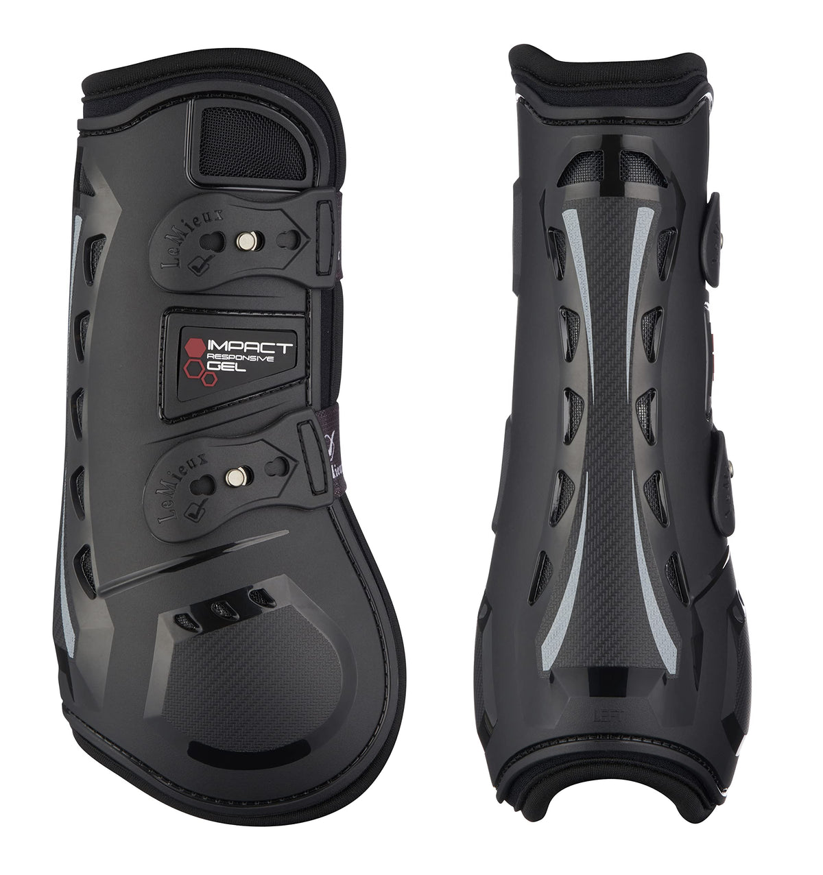LeMieux Impact Responsive bottes tendon noir taille large – soutien durable lors de trot et saut.