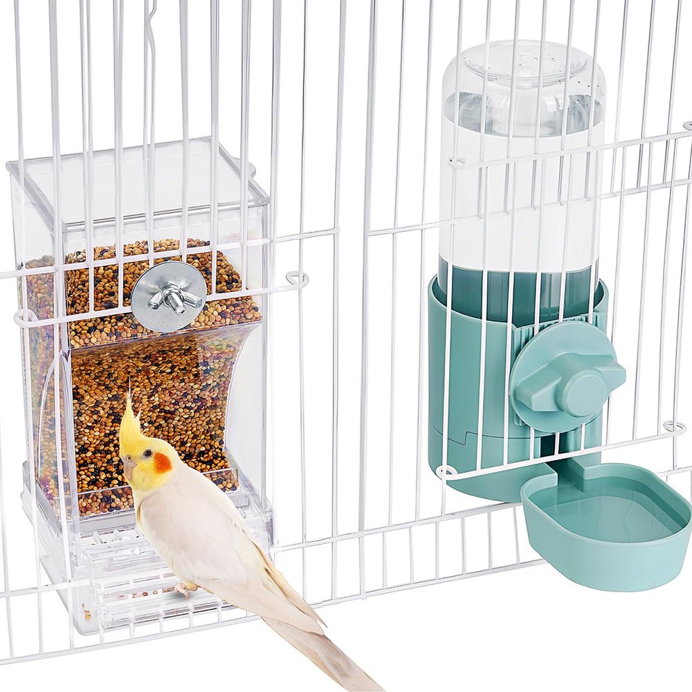 Lemtrflo distributeur eau et nourriture pour oiseaux, pratique et propre dans la cage.