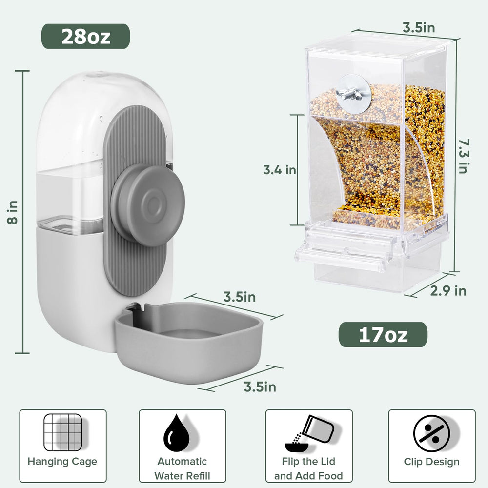 Lemtrflo ensemble distributeur nourriture eau sans désordre, garde cage propre.