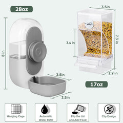 Lemtrflo ensemble distributeur nourriture eau sans désordre, garde cage propre.