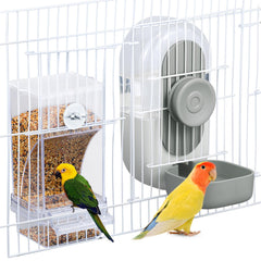 Lemtrflo ensemble nourriture et eau grande capacité, pratique pour oiseaux de taille moyenne à grande.