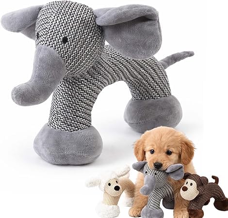 Leocfy éléphant-siffant: jouet en lin stimulant l’attention et l’amusement canin