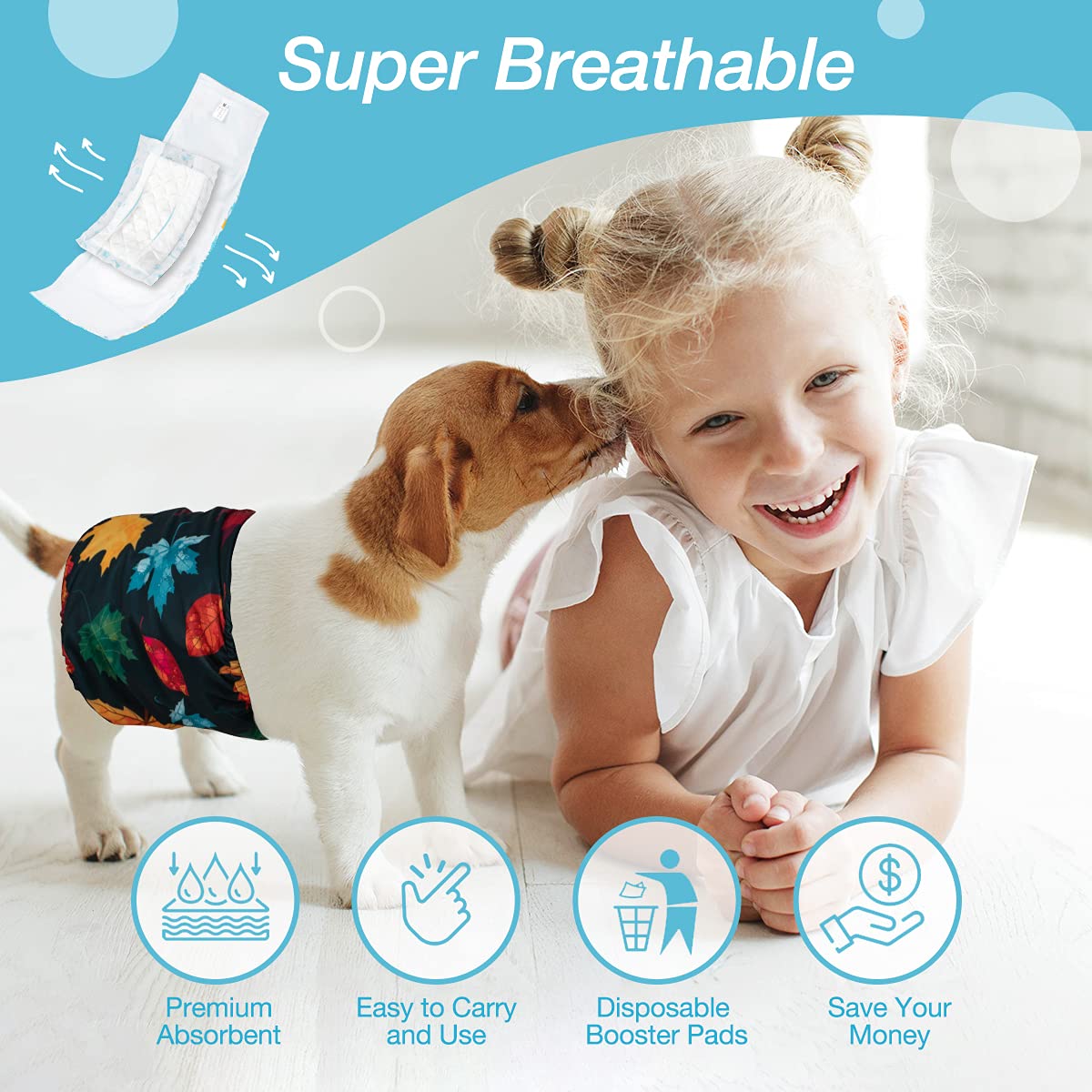 Leopinky absorption tridimensionnelle pour couche chien M rendement efficace