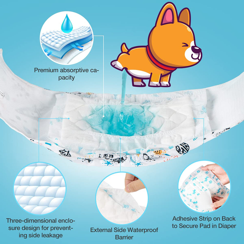 Leopinky liner absorbant pour couche chien M confort accru et propreté