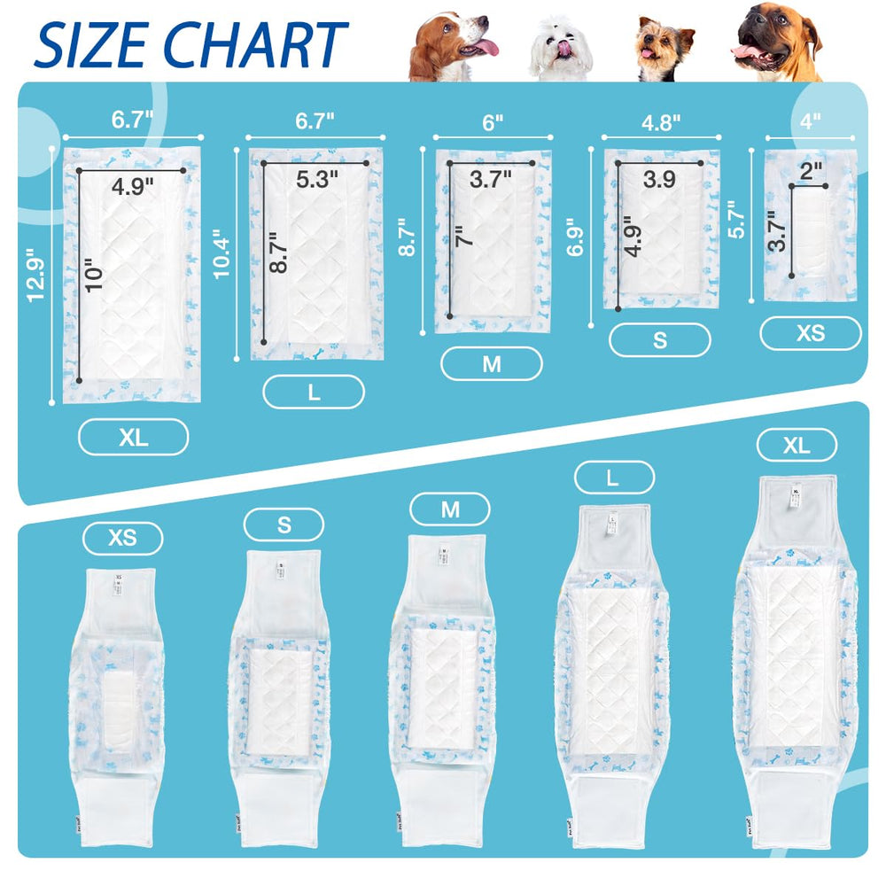 Leopinky pad trois-attaches pour couche chien M fixation sûre