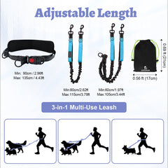 LEOSASA Laisse avec bungee absorbant les tirages et protège le dos.