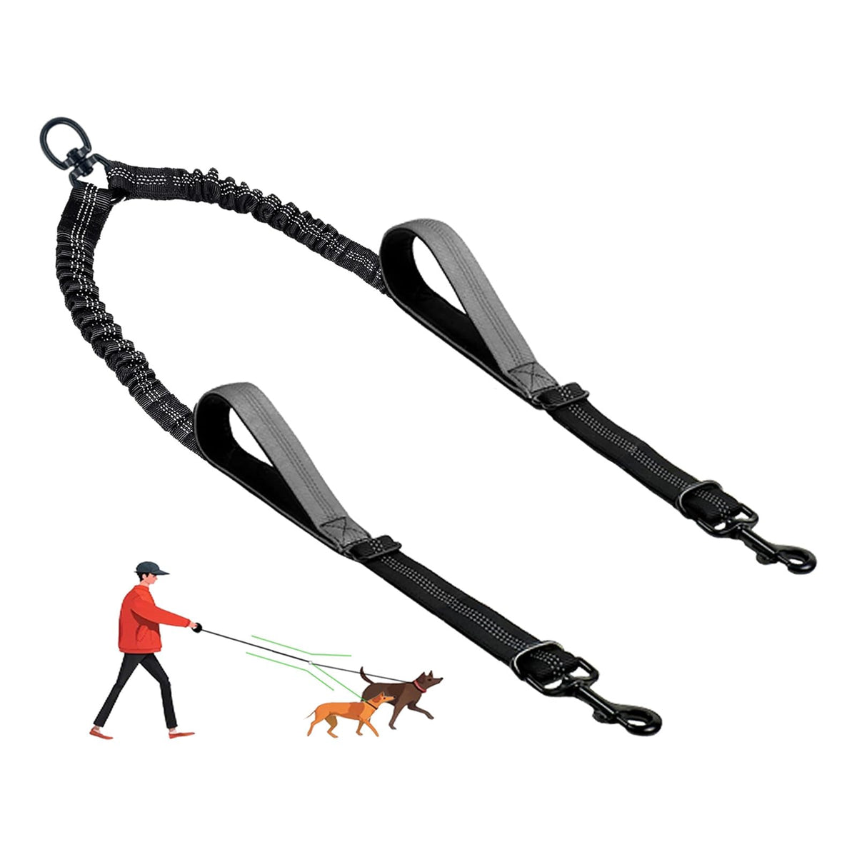 LEOSASA coupler double-chien extensible – promenade sans nœuds et liberté de mouvement