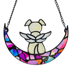 Leotrag ange vitrail pendentif chien, souvenir lumineux pour votre fenêtre.