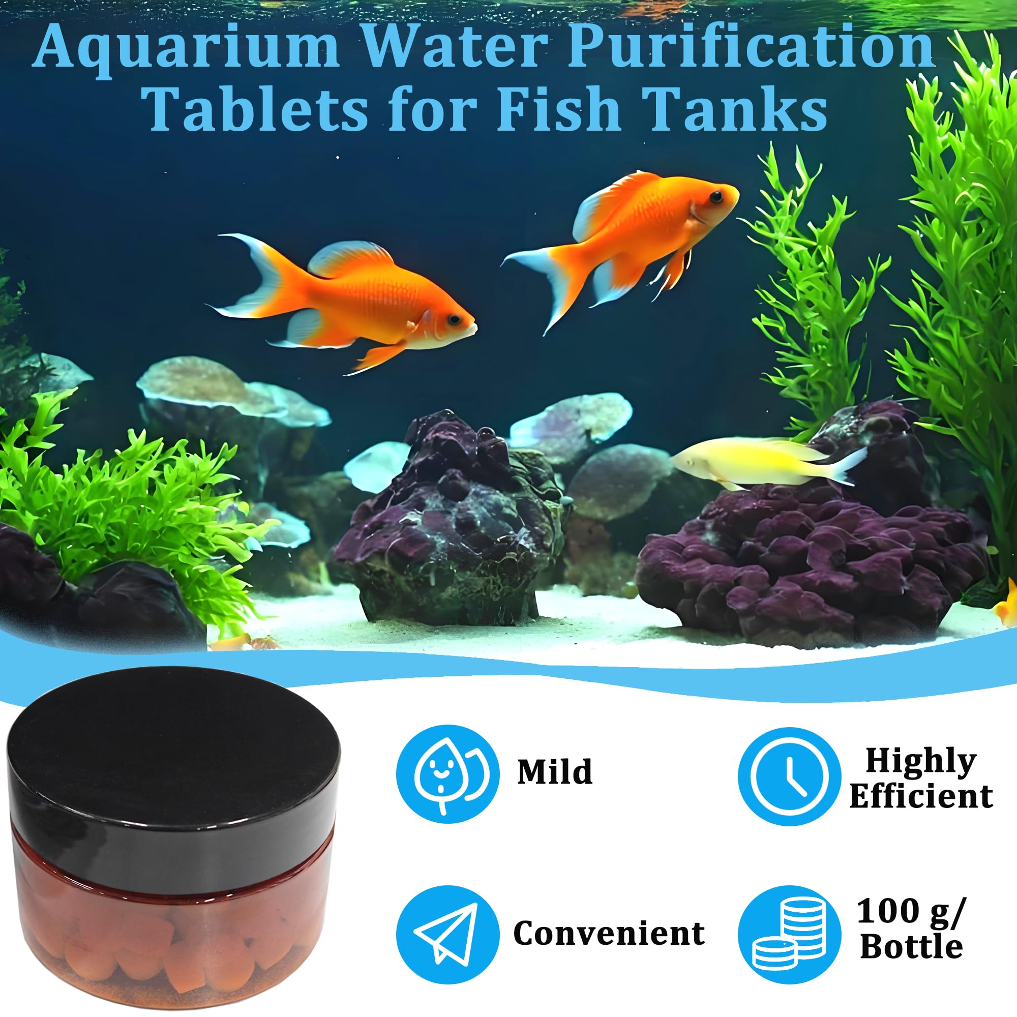 LeoTube tablettes-action-clarifiante-rapide eau d'aquarium visiblement plus limpide