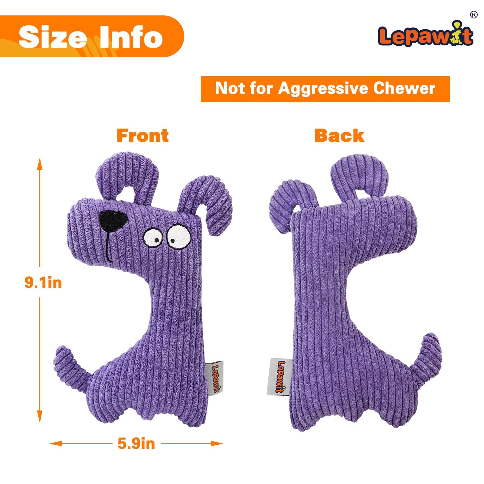 Lepawit jouet chien peluche hauteur 5-9 pouces sessions de jeu adaptées.