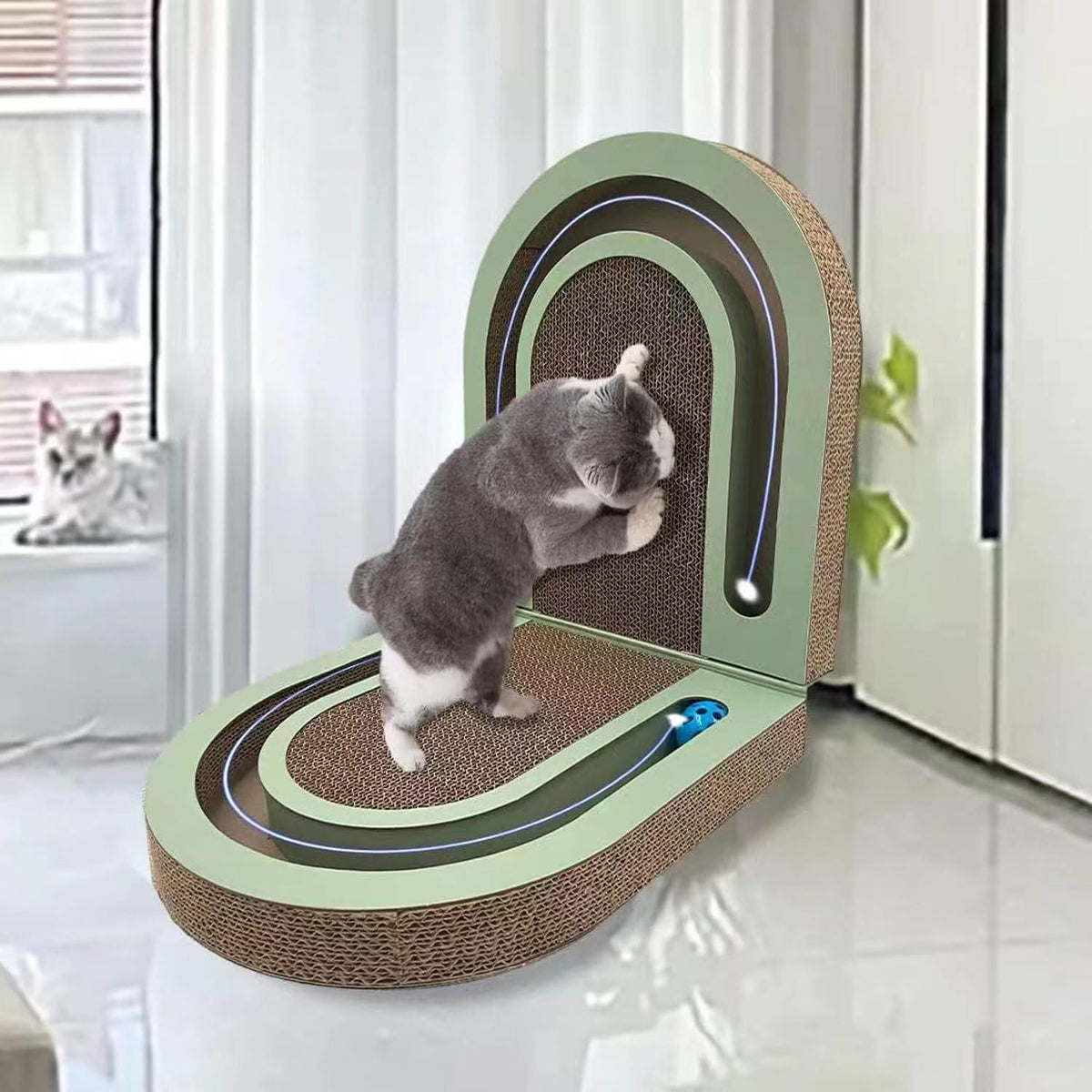LeQOS Tapis Grattoir Pliable 26 Pouces, longue surface pour griffage et jeu.