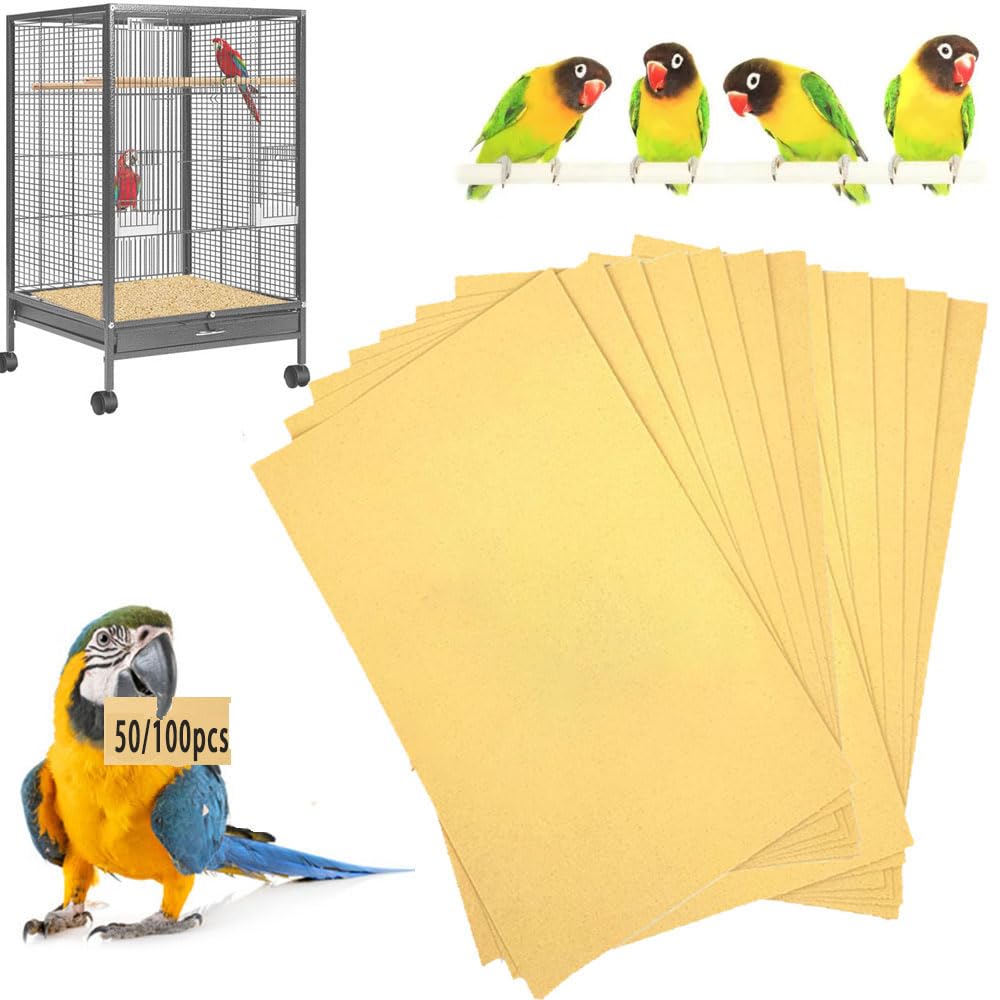 Liner Lesimnky pour cage d'oiseaux, 17×11, 50 feuilles, nettoyage facilité.