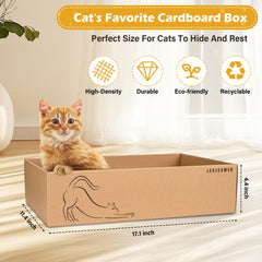  LESISSMER Art Cat Scratcher boite-dormir: transforme la boîte en lit douillet pour chat