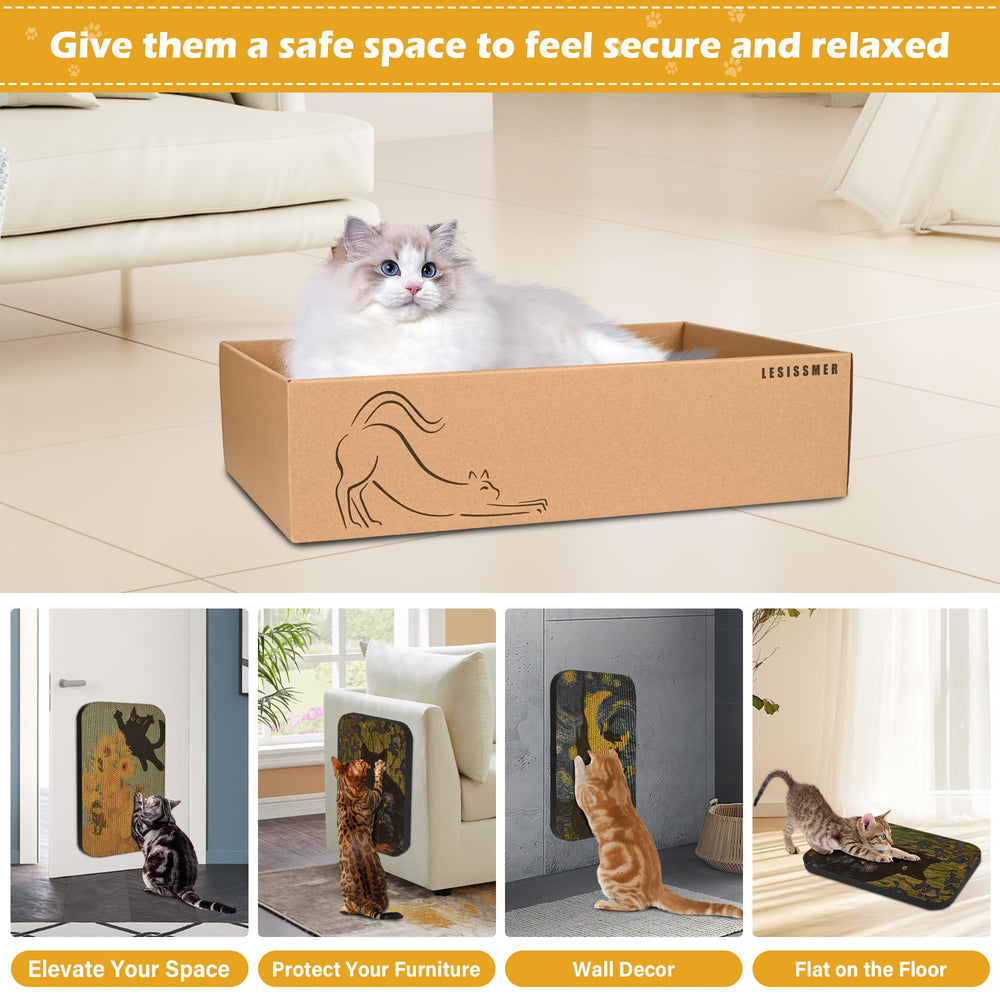 LESISSMER Art Cat Scratcher impression-basee-eau: impression sûre et respectueuse de l’environnement