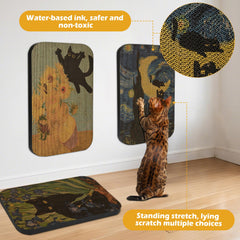 LESISSMER Art Cat Scratcher mural-grattoir-carton: surface robuste pour griffage quotidien