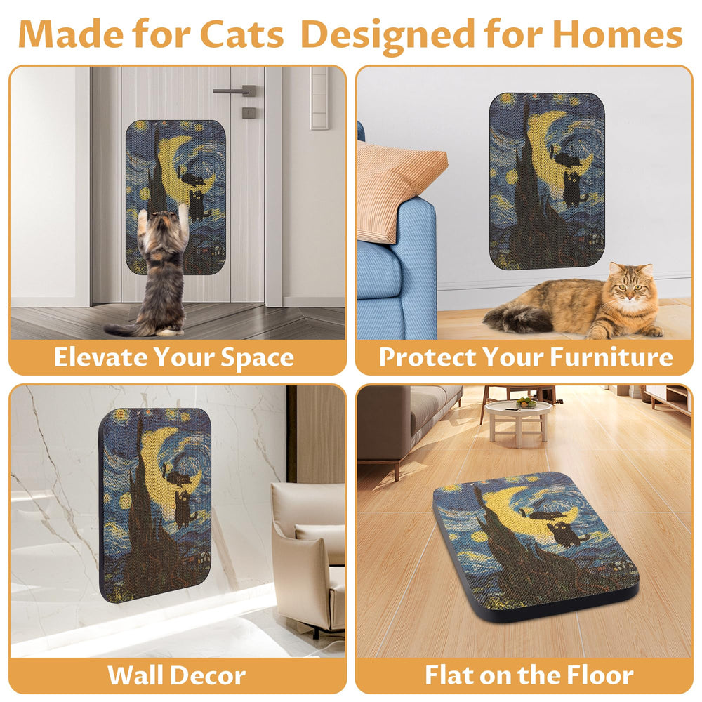 lesissmer planche-grattage-chat-interieur-nuit-etoilee: idéal pour espaces-restreints et besoin de jeux.