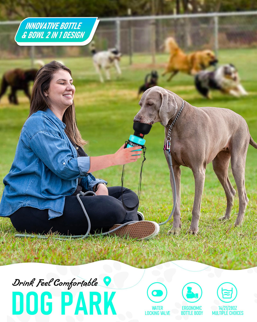 Lesotc bouteille eau chien 600ml portable, hydratation fiable lors des randonnées
