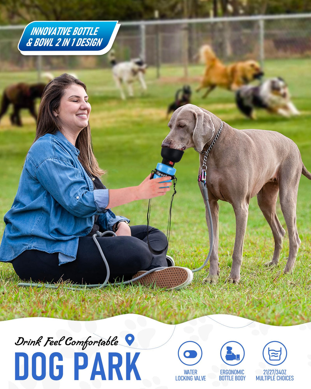 Lesotc bouteille eau chien 600ml: capacité suffisante pour longues sorties