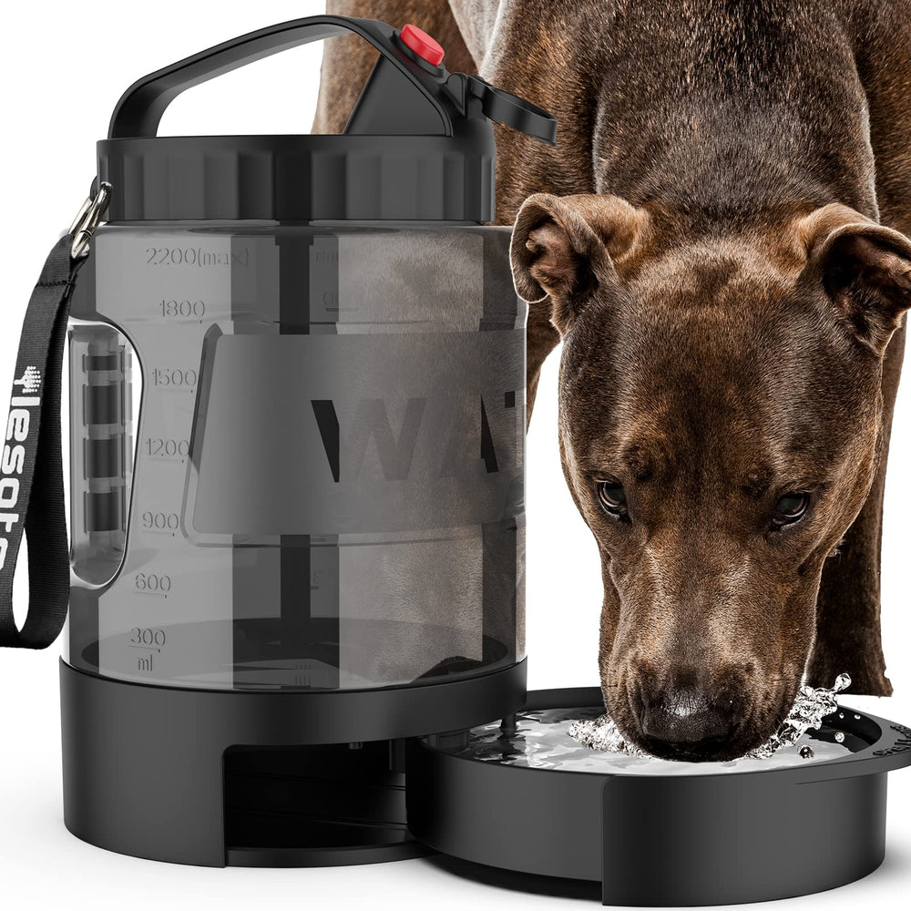 Lesotc Bouteille eau voyage chien 77oz avec bol intégré, hydratation pratique.