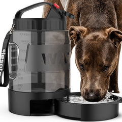 Lesotc Bouteille eau voyage chien 77oz avec bol intégré, hydratation pratique.