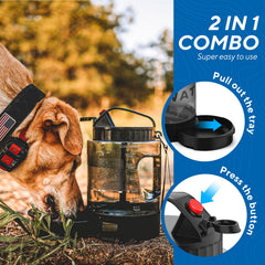 Lesotc Distributeur eau chien bol intégré, facile à utiliser en déplacement.