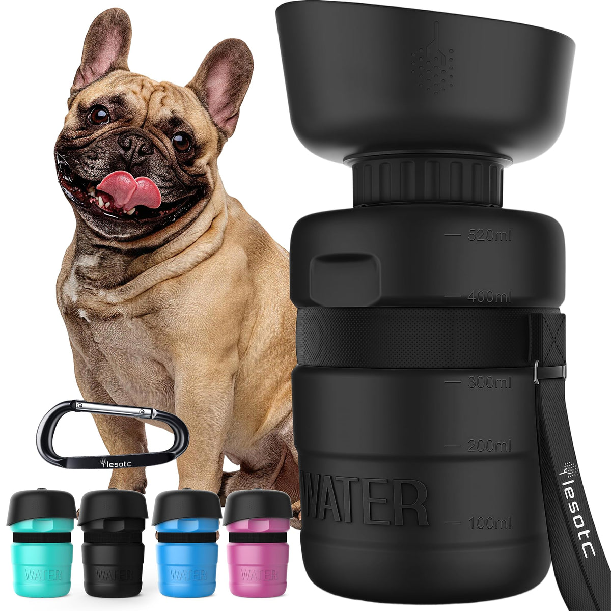 Gourde Lesotc pour chien portable, idéale pour les sorties.