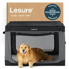 Boîte Lesure pliable 42 pouces pour grands chiens, idéale en voyage.
